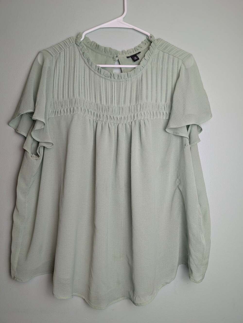 Bohochic Romanticstyle Torrid Flutter Sleeve Sage Green Top
